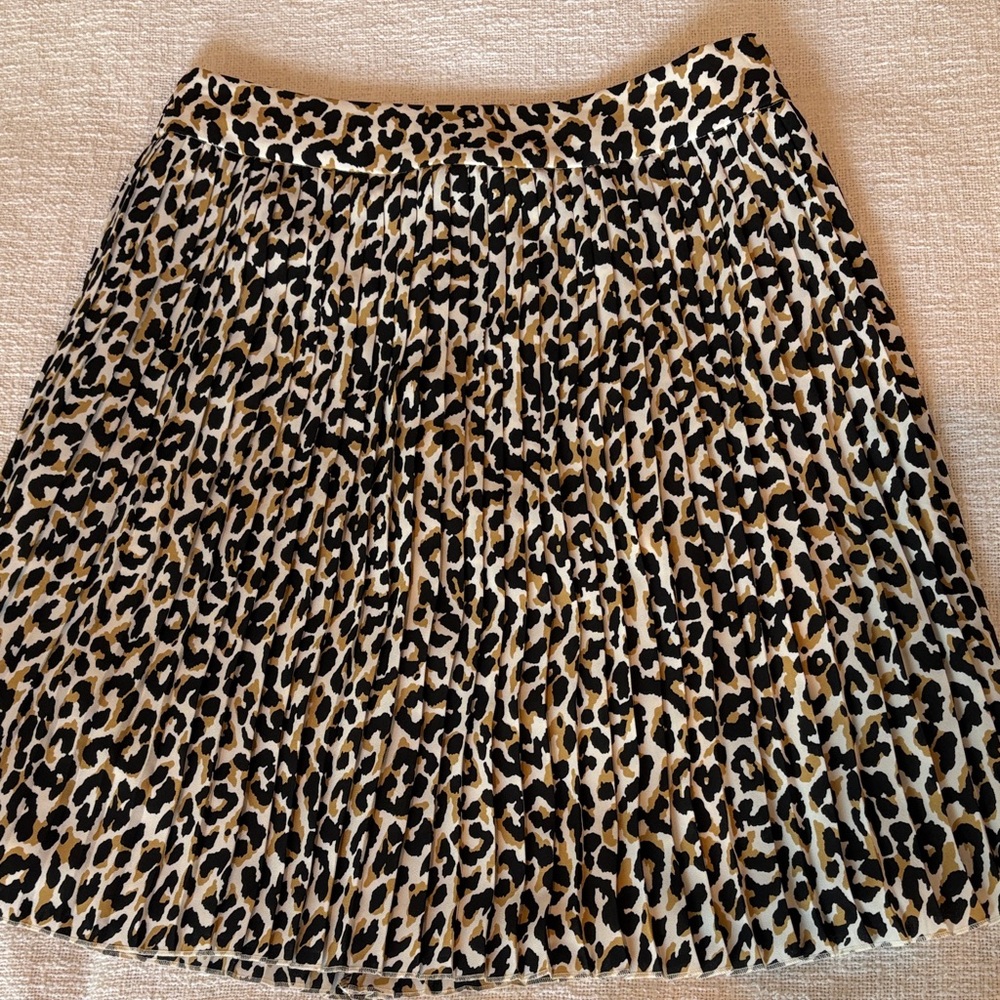 J. Crew Pleated Cheetah Print Mini Skirt